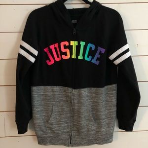 Justice zip up sweatshirt